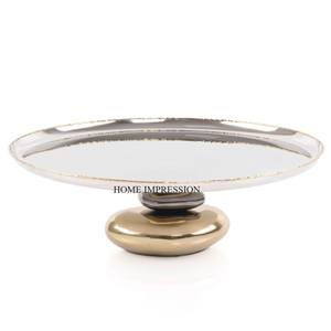 Bandeja Redonda Moderna de Aluminio Chapado en Oro de la Más Alta Calidad, Hecha a Mano, Resistente al Calor, para Bodas, Fiestas y Ocasiones Especiales - Product Image 5