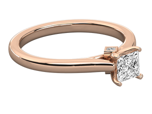 แหวนเพชรเลี้ยงในห้องปฏิบัติการ แหวนหมั้นสำหรับผู้หญิง ชุบทอง 14K ทรงเจ้าหญิง ได้รับการรับรองจาก IGI ผู้ส่งออกเพชรจากอินเดีย - Product Image 4