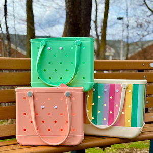 Bolsa de mano grande lavable de goma resistente e impermeable de 1150g, bolsa de mano de EVA con estampado, bolso resistente a la arena para camping y playa - Product Image 2