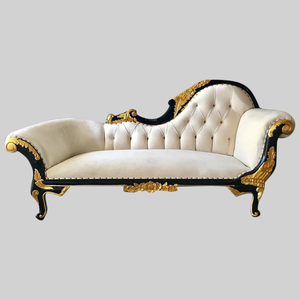 Sunniva Chaise Louis XVI Française en Hêtre Noir Feuille d'Or et Velours - Product Image 1