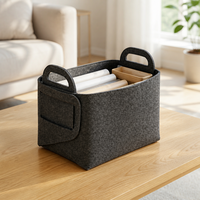 Boîte de rangement en feutre écologique OEM en gros avec poignées, panier pliable grande capacité pour l'organisation domestique