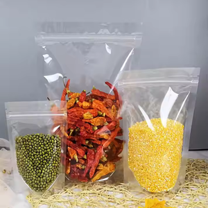 Bolsa de papel Kraft con estampado flexográfico transparente de media plata, bolsa Ziplock a prueba de humedad, bolsa de plástico transparente para alimentos, gelatina para mascotas - Product Image 5