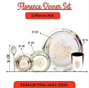 Ensemble de couverts en acier inoxydable découpés au laser de qualité supérieure 5 pièces vaisselle entière classique conception de motif de plante vente d'usine stockée - Product Image 3