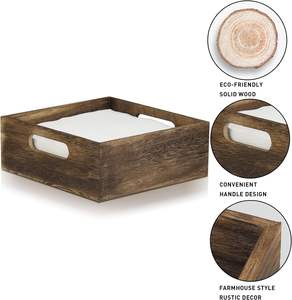 Rustic Wooden <b>Napkin</b> Holder for Tables and Countertop Farmhouse Dining Table <b>Napkin</b> Holders <b>Paper</b> <b>Napkin</b> - Product Image 4