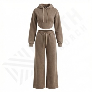 ชุดวอร์มผู้หญิงผ้าฝ้าย 100% สำหรับฤดูหนาว มีฮู้ด ลายพิมพ์ ชุดเซ็ต 2 ชิ้น กางเกงจ็อกเกอร์ มีกระเป๋าหน้า แห้งเร็ว ระบายอากาศได้ดี ปรับแต่งได้ - Product Image 1