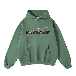Meilleures ventes de sweat à capuche lavé à l'acide pour hommes pullover à manches longues Street Wear sweats à capuche pour hommes adultes avec logo sérigraphié - Product Image 4