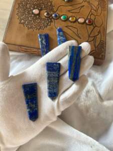 100% baguette de crayon Lapis Lazuli sculpté naturel poli Feng Shui cristal à pointe plate pour l'énergie de guérison artisanat en pierre semi-précieuse - Product Image 2