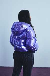 2023 femmes Hip Hop Style doudoune imperméable laine tissu fourrure décoration manches longues Polyester doublure coton remplissage - Product Image 5