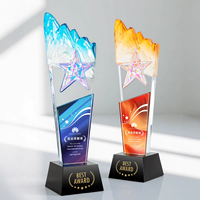 Personnalisation du trophée en cristal d'étoile de style créatif lumineux-pour les réunions annuelles commémoratives