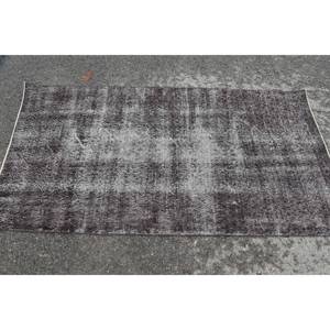 พรมตุรกีโบราณแบบทันสมัยขนาด3.5x6.7ฟุตสีเทาดำงานเย็บปะติดปะต่อกันออกแบบขนสัตว์ยางพื้นที่ขนาดใหญ่สี่เหลี่ยมผืนผ้าสำหรับห้องวัยรุ่น - Product Image 3