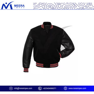 Chaqueta universitaria ligera y elegante para hombre con dobladillo clásico con cuello acanalado, ropa de abrigo de invierno perfecta para equipos - Product Image 2