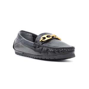 Mocassin Noir Chunky Chaussures LWN416 - Product Image 3