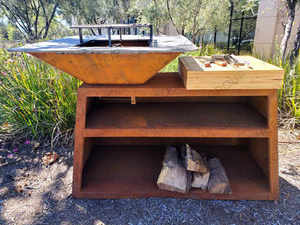 Parrilla de <span class=keywords><strong>barbacoa</strong></span> de carbón Corten personalizada para cocinar al aire libre Parrilla de <span class=keywords><strong>barbacoa</strong></span> <span class=keywords><strong>grande</strong></span> al aire libre para la venta - Product Image 3