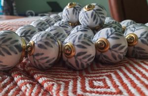 Vintage Rare Hand painted <b>White</b> Floral Cupboard Knobs Usage Home Dresser Door <b>Cabinet</b> Handmade Decorative Furniture Hardware - Product Image 6