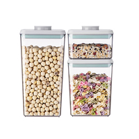 Conteneurs de stockage alimentaire hermétiques anti-fuite en gros, lot de 3 pièces, sans BPA, écologiques, en PET, empilables avec couvercle à boucle