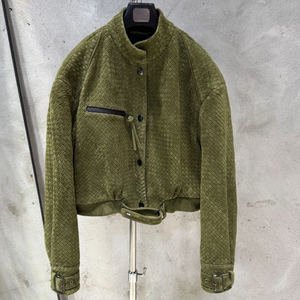 Chaqueta de Cuero Bomber 2025, Chaqueta de Cuero Genuino Natural para Mujer, Chaquetas de Cuero Tejido - Product Image 3