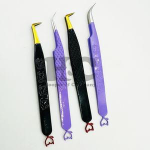 Pince à cils Hooper Company en acier inoxydable, durable, à pointe fine, coudée à 90 degrés, pour extensions de cils - Product Image 3