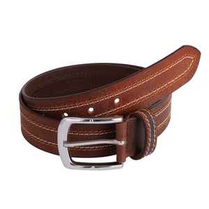 Cinturón de trinquete de cuero Premium para hombre con acero automático ajustable más fácil para hebilla Material de piel de vaca regalo para hombres - Product Image 1