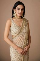 Dernier modèle de sari en soie Georgette de haute qualité, motif papillon, avec broderie et bordure en dentelle découpée multi-travaux, pour fêtes et festivals