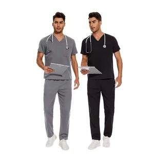 Conjunto de Uniformes Médicos Personalizados Elásticos Transpirables Unisex con Spandex para Hospital y Cirugía, con Detección de Agujas y Fusión sin Costuras - Product Image 3