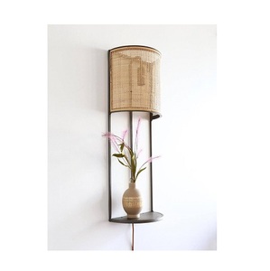 Lámpara colgante clásica y rústica hecha a mano, decoración del hogar con pantalla de color natural de ratán Irregular para sala de estar - Product Image 3