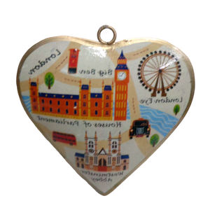 High Quality Home Decorative Set of 2 Hanging Ornament Enamel Print for <b>Christmas</b> Holiday Decoration Handmade - Product Image 5