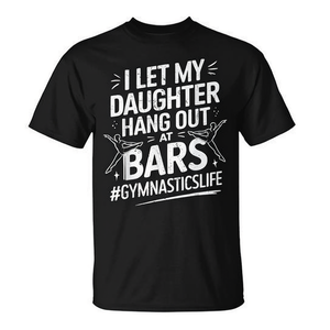 Maglietta promozionale per la mamma: Lascia che mia figlia vada a stare in discoteca e fare ginnastica - Product Image 2