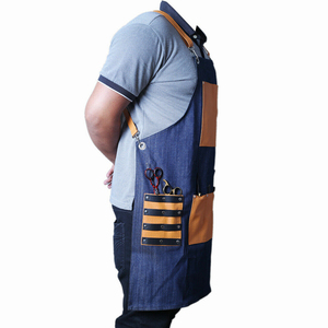 Delantal de cuero genuino duradero para trabajo, barbacoa, cocina, carpintero, hombres, mujeres, delantal de cuero, delantal de cuero de vaca y lona - Product Image 6