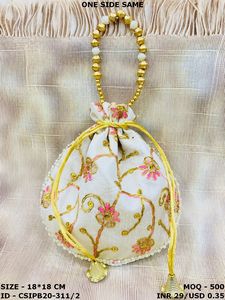 กระเป๋างานปาร์ตี้ขนาดเล็กทำด้วยมือปักอย่างหรูหราแบบอินเดียกระเป๋าคลัทช์ผ้าฝ้ายซับในผ้าสำหรับงานแต่งงานและงานเฉลิมฉลองใช้ตอนเย็น - Product Image 2