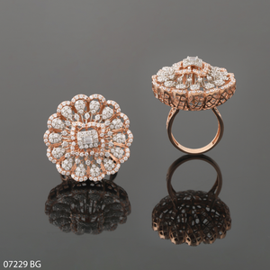 แหวนเพชรที่ปลูกในห้องปฏิบัติการขัดเงากุหลาบทอง14K ดีไซน์ไม่เหมือนใครสำหรับของขวัญครบรอบการรับรองของผู้หญิงทันสมัย - Product Image 2