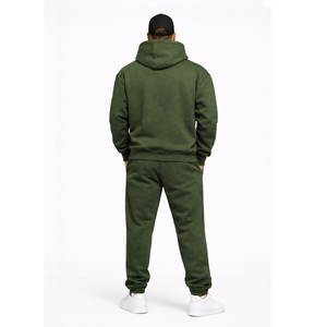 Ensemble de survêtement à capuche personnalisé pour homme, entièrement en polaire douce, chaud, coupe-vent, réversible, matière extensible décontractée pour la course à pied, le jogging et le quotidien - Product Image 2