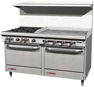 Best trade for new Series 60 Gas <b>electric</b> Restaurant Range w/ 6 Open Burners, 24 Left <b>Griddle</b> 2 Convection Ovens - Product Image 5