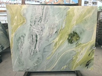 Dalle de marbre Onyx Vert Transparent Naturel Yunfu Stone Dreaming Paradise pour Mur de Fond et Plan de Travail