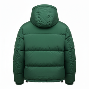 Chaqueta Acolchada con Capucha Verde para Hombre/Unisex, Chaqueta Acolchada con Capucha para Hombre con Bolsillo con Cremallera en el Pecho, Abrigo de Invierno Acolchado y Aislado - Product Image 2