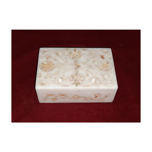 Handmade White Marble Mother of Pearl Inlay Ring Necklace Gift Packaging <b>Box</b> <b>for</b> Women and <b>Girls</b> Beautiful <b>Jewelry</b> Storage - Product Image 1