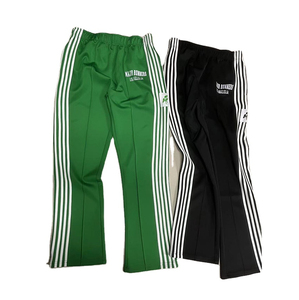 Personnalisé de haute qualité jambe droite hommes pantalons de survêtement évasés personnalisé cordon de serrage taille surdimensionné rayé bande latérale pantalon de survêtement - Product Image 1