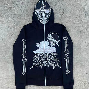 Sweat-shirt à capuche surdimensionné à manches longues pour hommes sérigraphie - Product Image 4