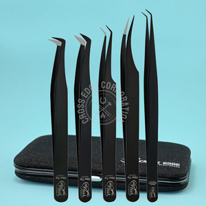 Las mejores pinzas de aislamiento, pinzas de pestañas con punta de fibra personalizada, pinzas de extensión de pestañas con volumen, tecnología de pestañas de 90 grados para pestañas - Product Image 2