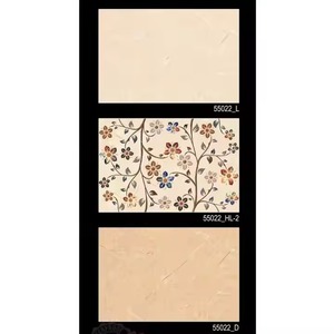 Foshan กระจก30x45ซม. พิมพ์ลายดอกไม้สีขาวดำหรูหรา300X450มม. ตกแต่งโรงแรมวิลล่ากระเบื้องเซรามิกติดผนัง - Product Image 2