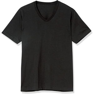 Vente en gros de t-shirts simples en coton de haute qualité pour hommes, t-shirts basiques, t-shirts à col en V avec logo personnalisé - Product Image 5