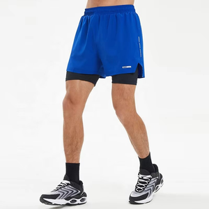 High Street Summer Men's Double <b>Layer</b> Heat-Transfer Printed Breathable Jogger Gym Shorts High Quality Custom Comfort OEM Service - Product Image 3