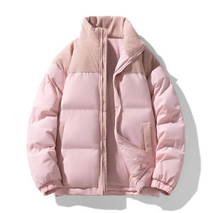 Logo personnalisé OEM brodé imprimé design à la mode veste à col montant en velours côtelé de couleur insérée contrastante - Product Image 6