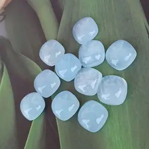 Milky Aquamarine Cabochon hình vuông Cabochon hiệu chỉnh Loose đá quý cho đồ trang sức số lượng lớn Nhà cung cấp