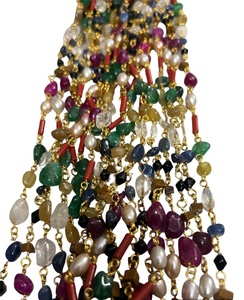 Collar de Cristal Natural Navratan Navgrah Mala, Chapado en Oro, con Piedras Preciosas, Hecho a Mano, con Nueve Planetas, Venta al por Mayor - Product Image 1