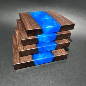 Dessous de verre en résine époxy et en bois au design moderne Set de table pour café Sous-verre pour thé-En stock en gros - Product Image 4