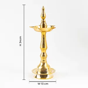 Lampe à huile Diya en laiton traditionnel, Kashi, Kerala, Samai, pour Temple, usage domestique, décoration, achat en vrac - Product Image 5
