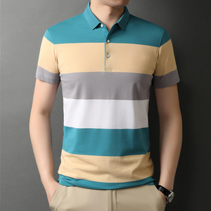 เสื้อโปโลสำหรับผู้ชายแฟชั่นผ้าฝ้ายแขนสั้นลำลองธรรมดาระบายอากาศได้ดีดีไซน์เพรียวบางเครื่องแต่งกายขายส่ง - Product Image 3