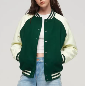 Vestes Lettermen personnalisables de haute qualité pour femmes avec décoration de boutons quantité minimale de commande bas Concevez votre propre veste - Product Image 6