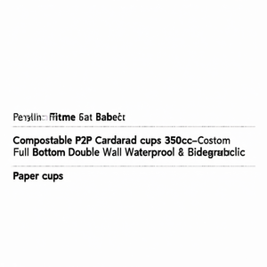 Gobelets en carton compostables P2P 350cc - Personnalisables, fond plein, double paroi, imperméables et biodégradables - Product Image 3