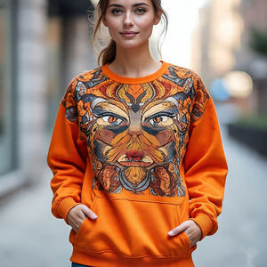 Sudadera Personalizada Unisex con Bordado y Sublimación, 100% Algodón, Invierno, Informal, Deportiva, Holgada, Manga Larga, Lisa - Product Image 2